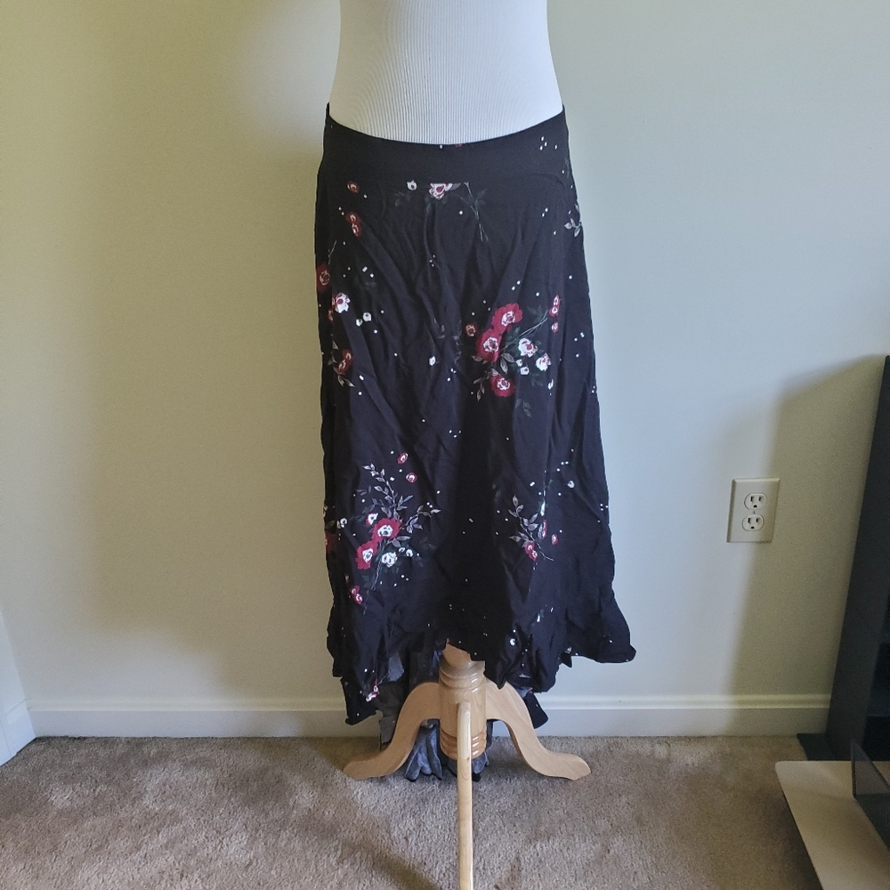 Hi-low floral skirt